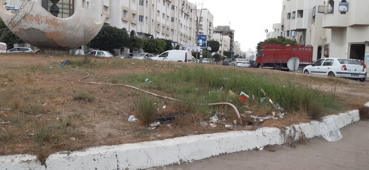 صفاقس : مفترق 14 جانفي …غاب العشب وحضرت الأوساخ