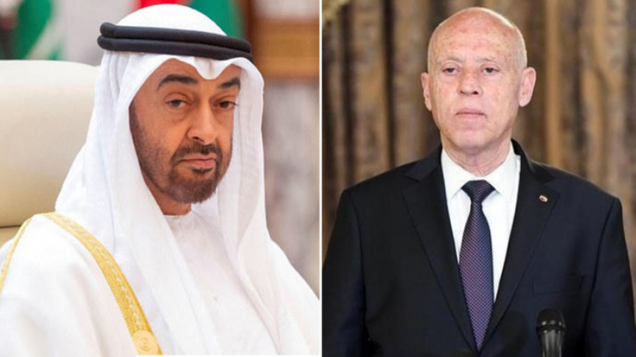 رسالة من  قيس سعيد للشيخ محمد بن زايد آل نهيان ولي عهد أبو ظبي لتعزيز العلاقات الثنائية