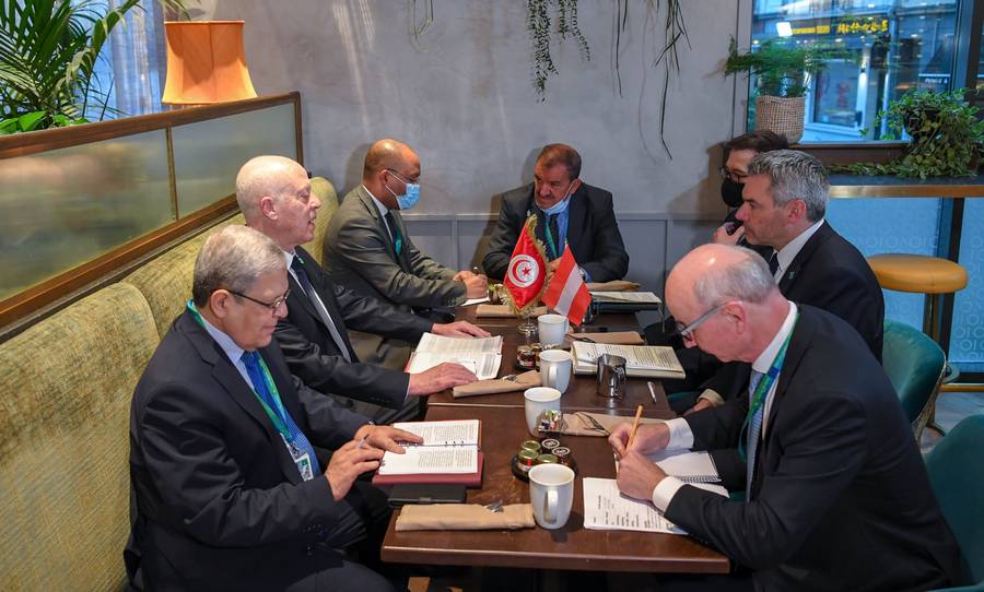 المستشار النمساوي يؤكد لقيس سعيد رغبة بلاده في تعزيز علاقاتها الاقتصادية مع تونس