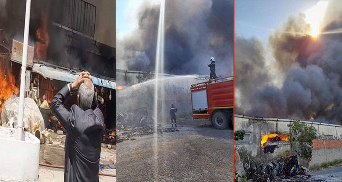 فرق الحماية  المدنيّة تسيطر  على حريق  سوق جارة  بقابس