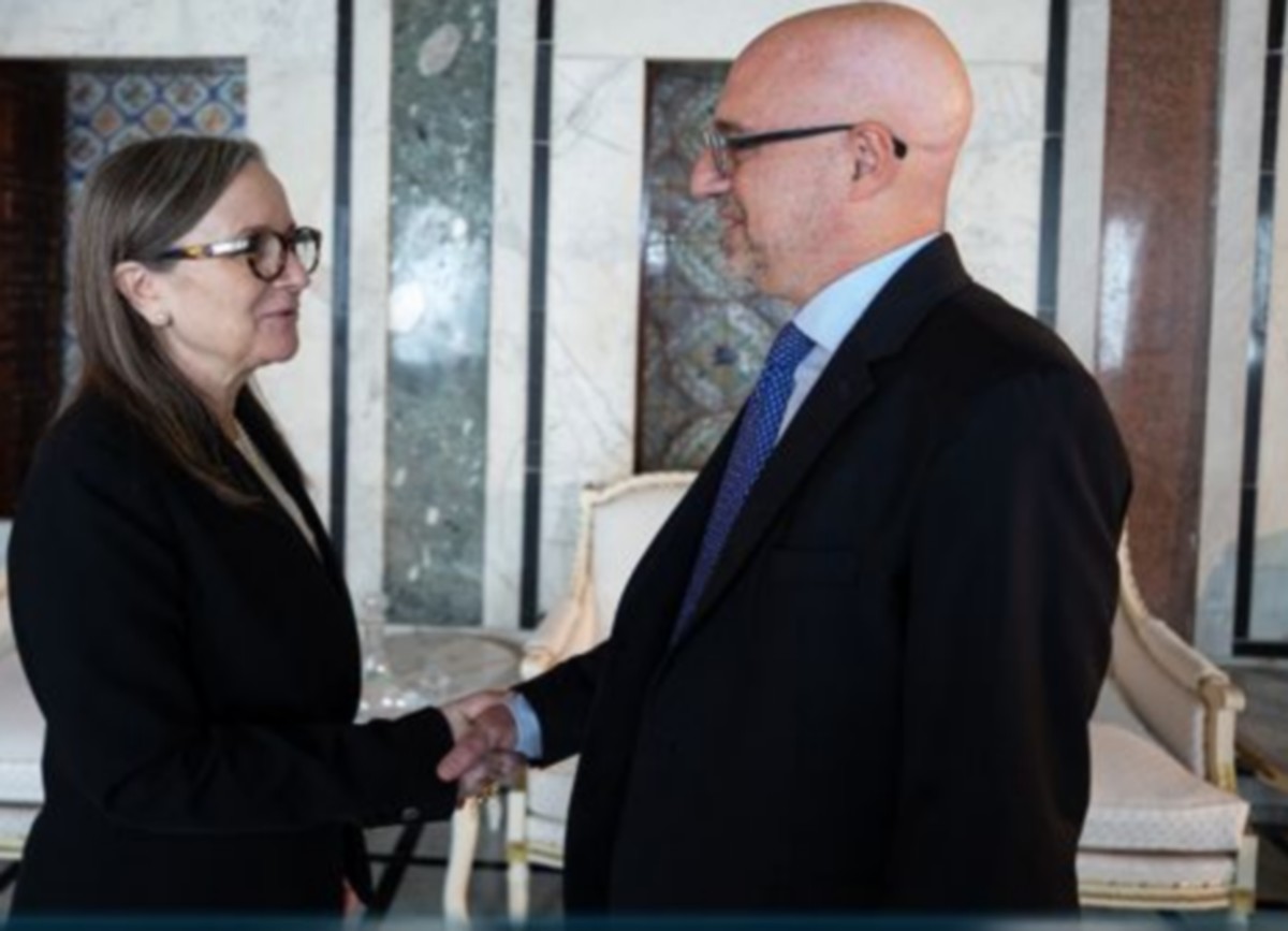 بمناسبة انتهاء مهامه بتونس :رئيسة  الحكومة  تستقبل  السفير الايطالي