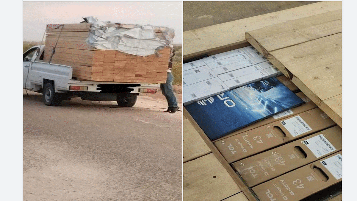 فرقة الحراسة و التفتيشات الديوانية تحجز شاحنة خفيفة محملة بكمية كبيرة من السجائر