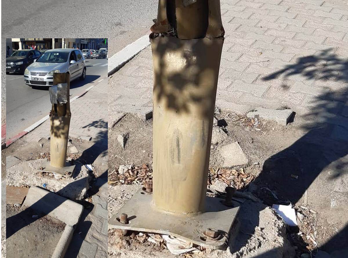 صفاقس : العمود سقط منذ نوفمبر الفارط والحال على ما هو عليه…