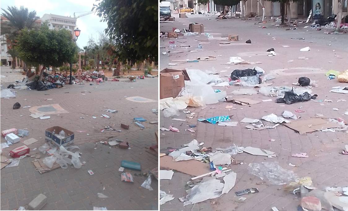 صفاقس: هذا ما  خلّفه الانتصاب  الفوضوي في نهج سيدي  اللخمي والناصريّة