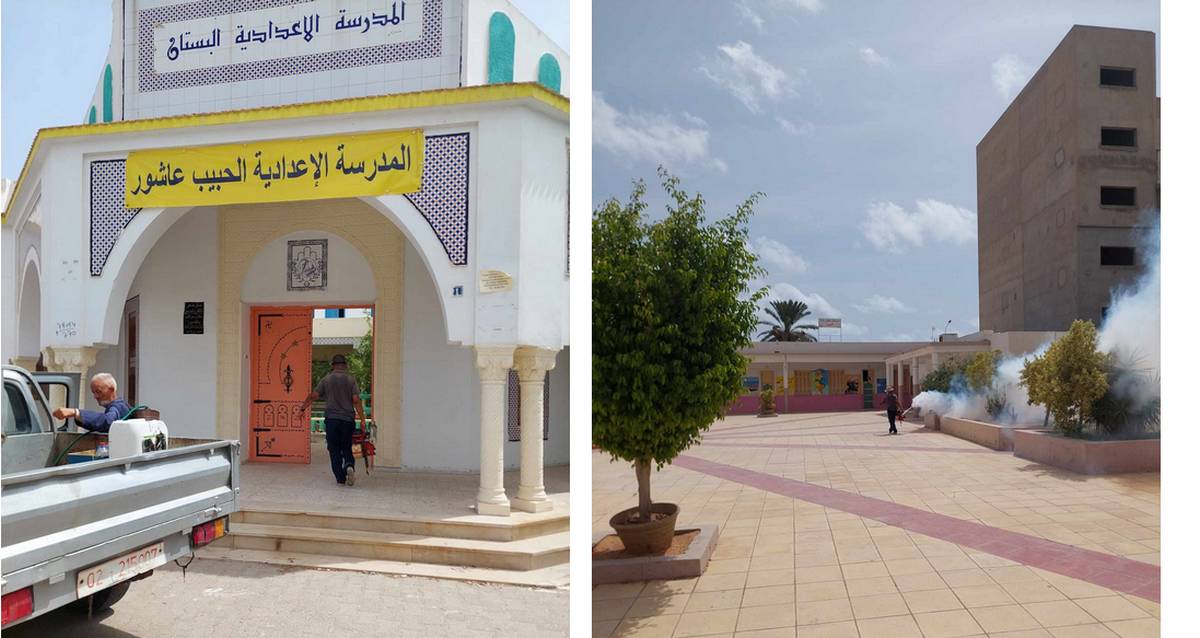 مصلحة الوقاية الصحية ببلدية صفاقس تنطلق  في  تبخير المؤسسات التربويّة