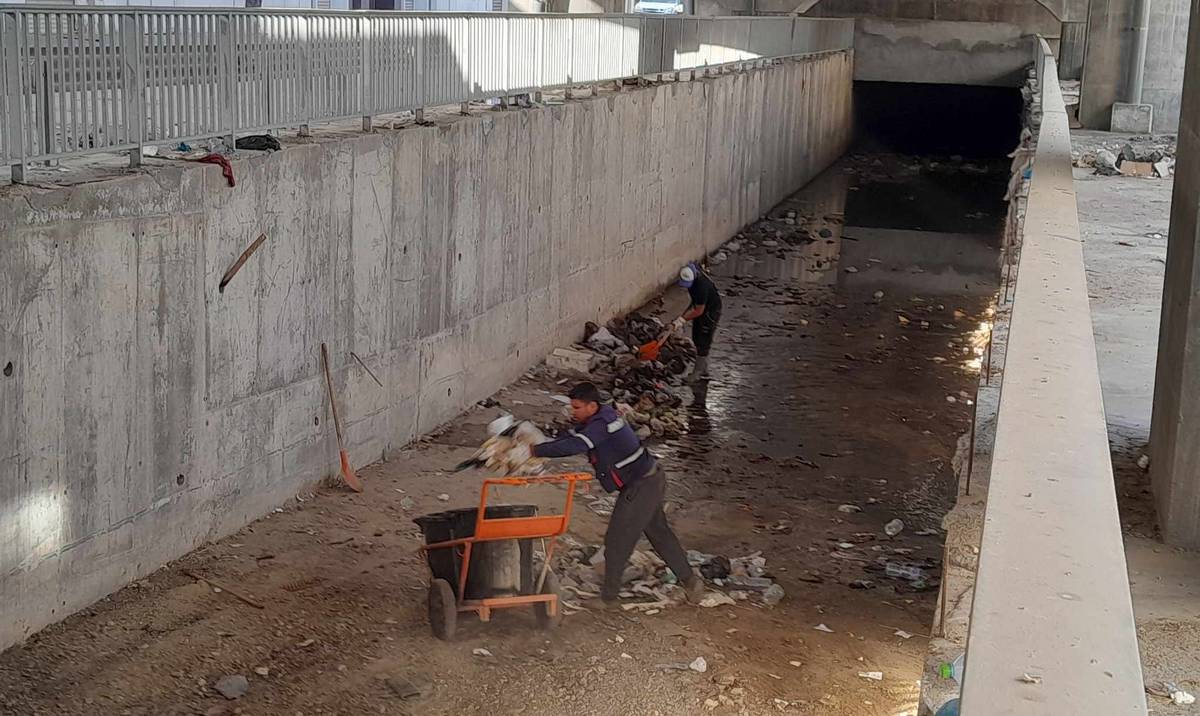 حملة  تنظيف للقاصة الحزامية كلم 4 بين  قرمدة والقائد