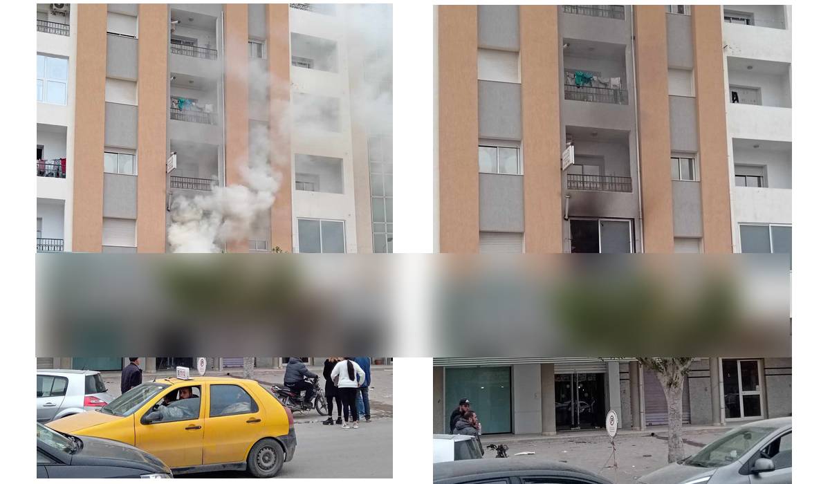 صفاقس : حريق  في شقة بعمارة بطريق قرمدة كلم 2