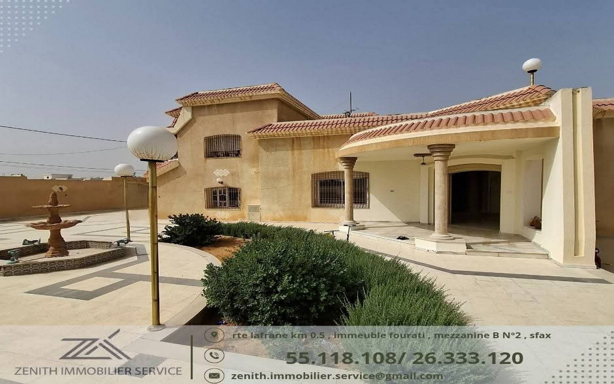 Zenith Immobilier Service met en vente une villa Route gabes 8  sfax