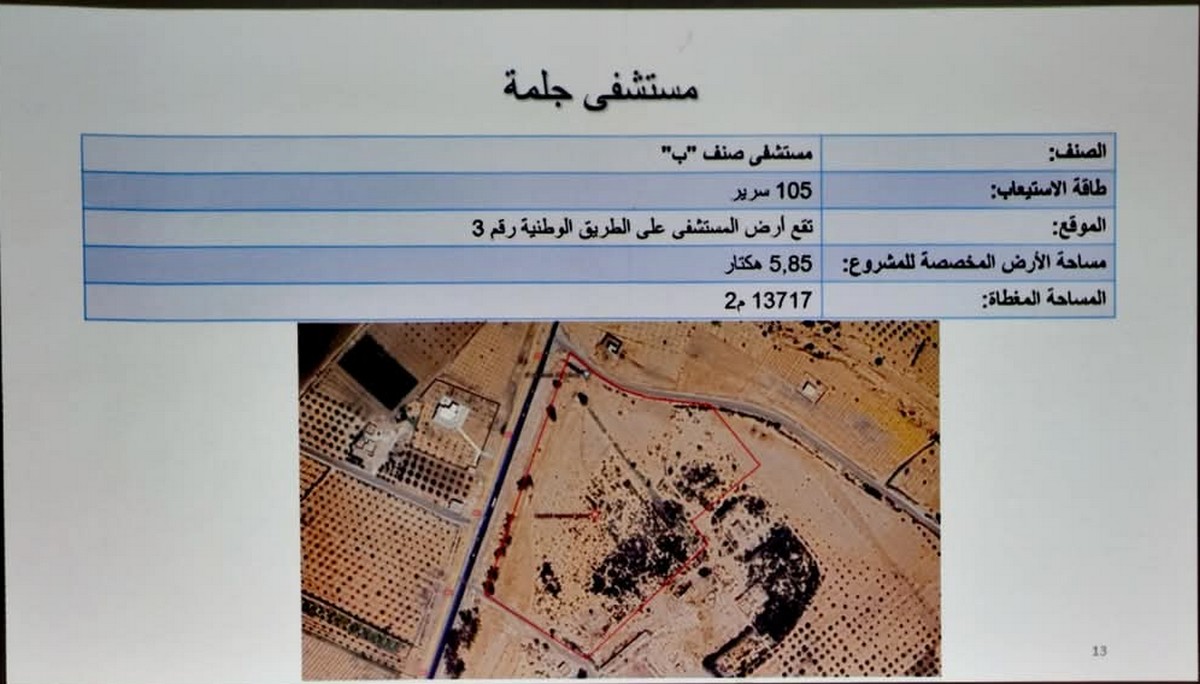 سيدي بوزيد: انطلاق أشغال المستشفى الجهوي بمعتمدية جلمة في موفى ماي الجاري