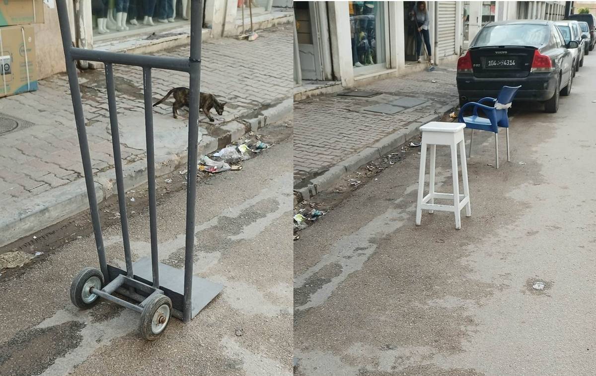 صفاقس ظاهرة تحوّز الطريق العامْ من طرف بعض أصحاب المحلات في تزايد