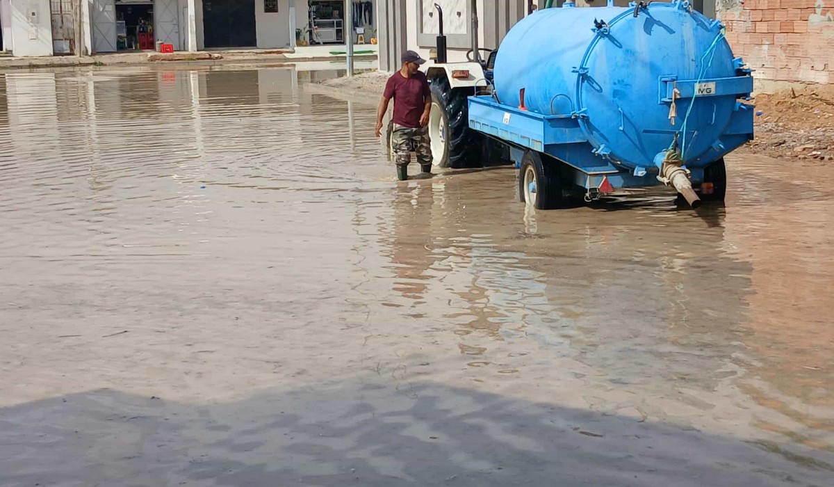 تدخلات  عديدة  لبلدية  العين بعد  امطار  البارحة