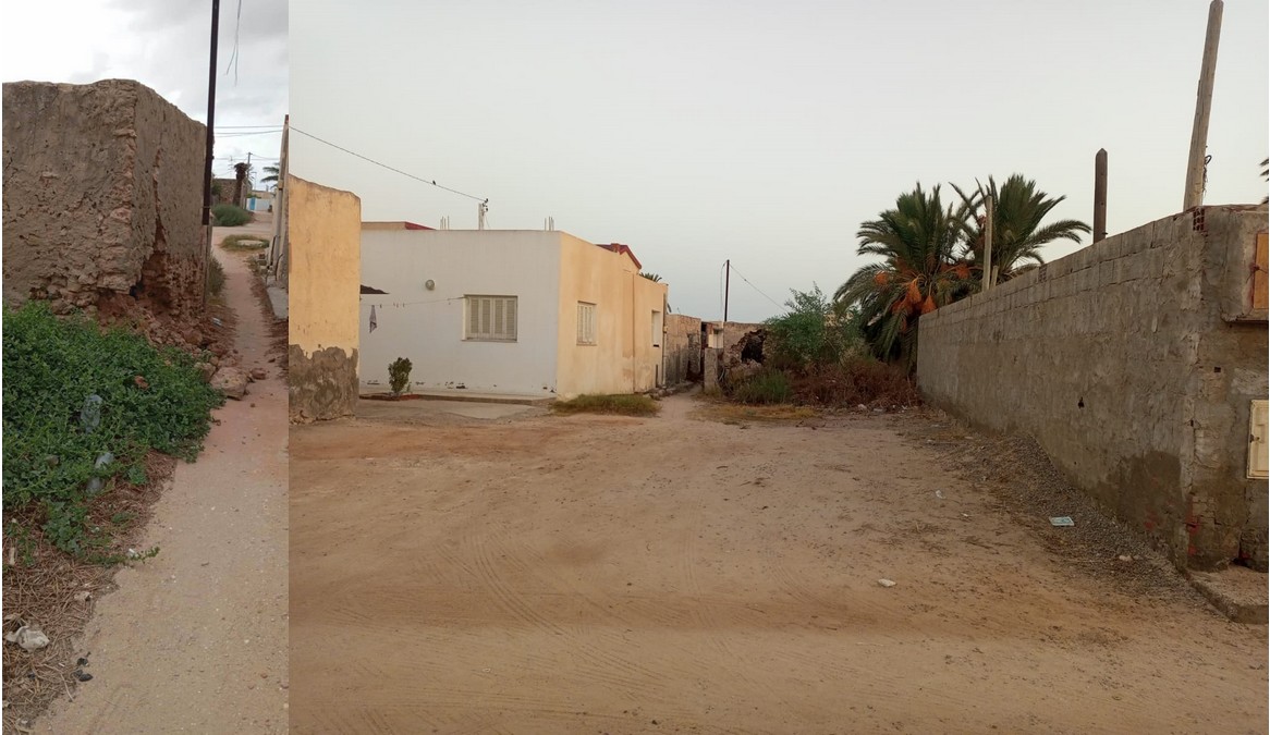 صفاقس ملّيتة قرقنة : حائط بيت قديم يهدد بكارثة