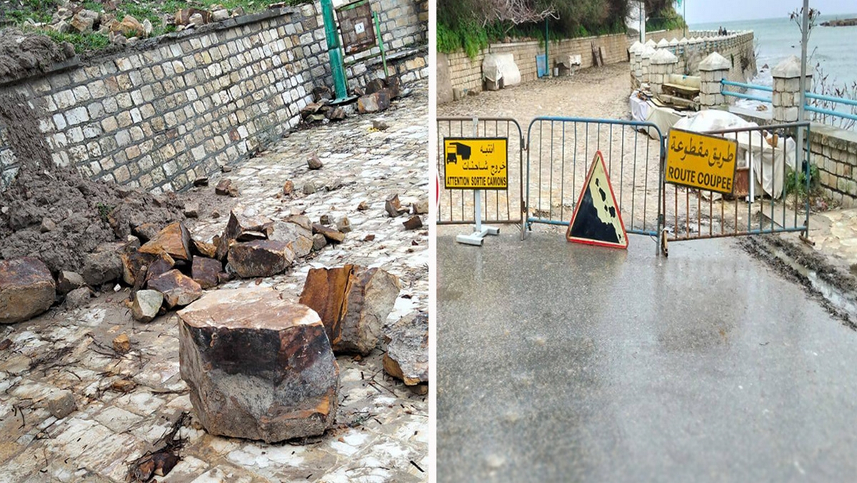 طبرقة: غلق الطريق السياحية الإبر إثر انزلاق أرضي