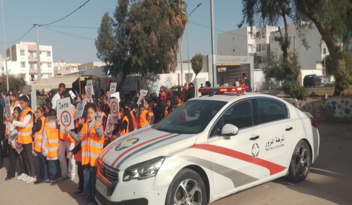 صفاقس يوم تحسيسي في مجال السلامة المرورية لتلاميذ مدرسة عين شيح روحه