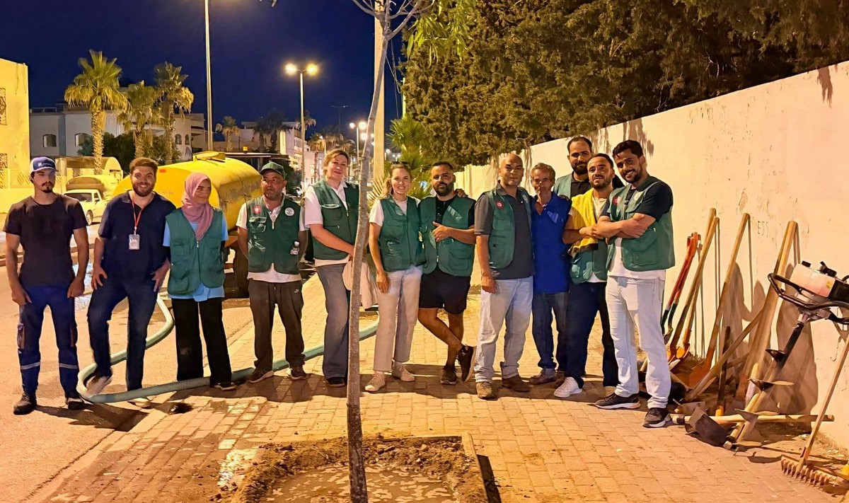 بلدية مساكن تقوم بحملة  تشجير كبيرة