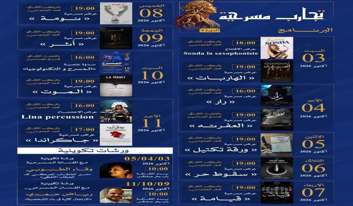 صفاقس برنامج الدورة 4 لتظاهرة: 